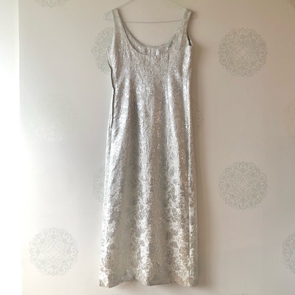 Vintage Shiny Maxi 60s Dress - Picture 2 of 5